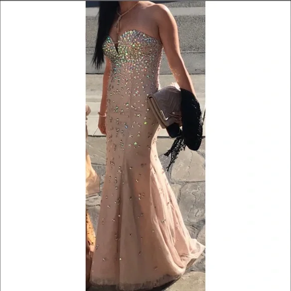 Bebe Dresses | Prom Dresssequin Beige Lace Dress | Color: Cream | Size: 6 | Xoxojoyce's Closet